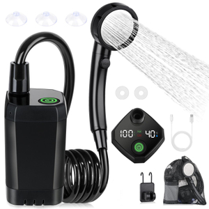 Hot Sale Portable 6000mAh Rechargeable Electric Shower Pump for Camping 