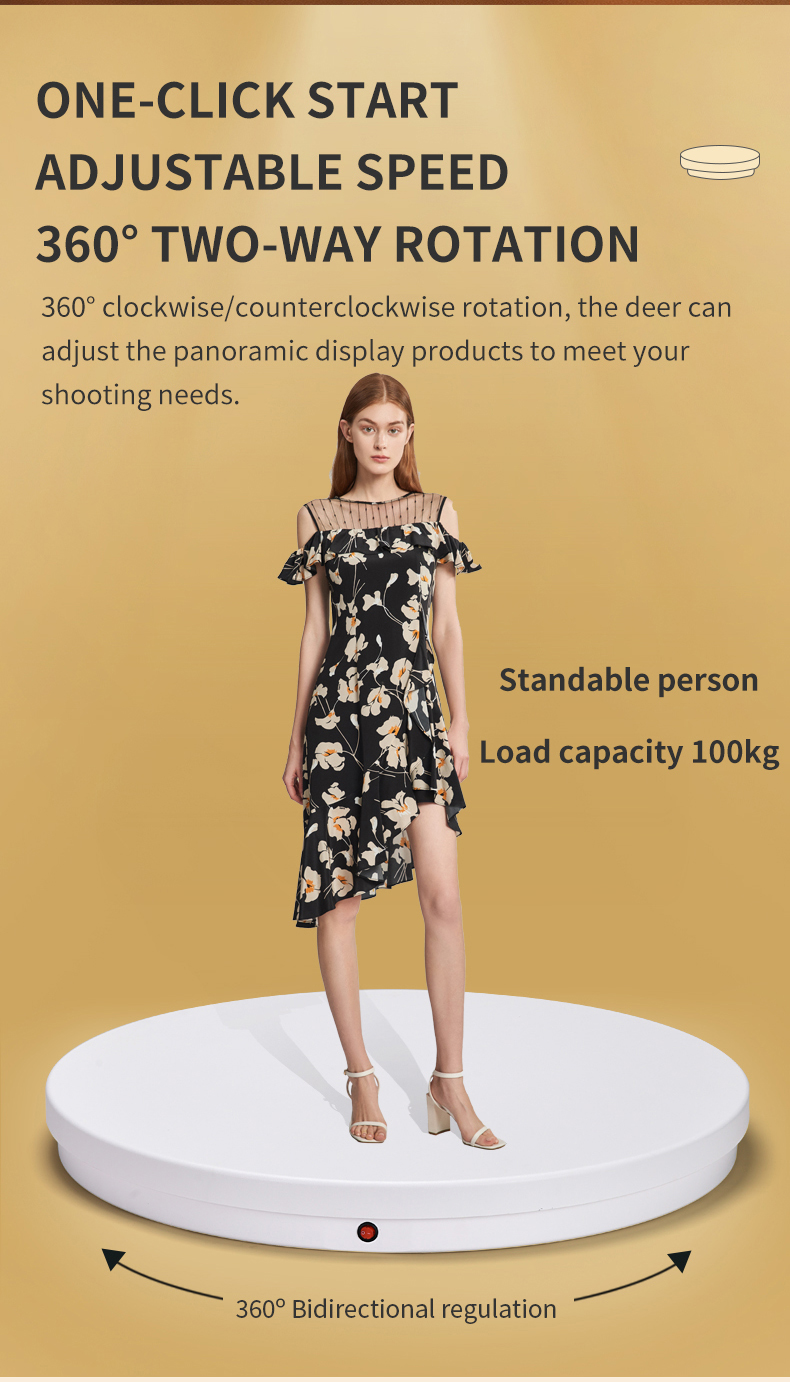 62cm Plastic Automatic Rotating Display Turntable 360 Revoing Shoe Rack with Max Load 100kg for Sports & Entertainment Products