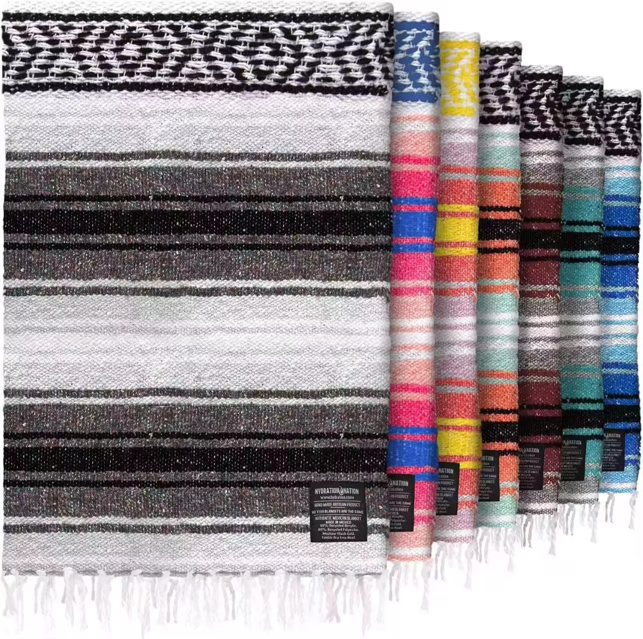 Mexican Geometric Woven Cotton Beach Towel Fringe Picnic Mat And Yoga Blanket for Outdoor Activities for Camping And Beach Use