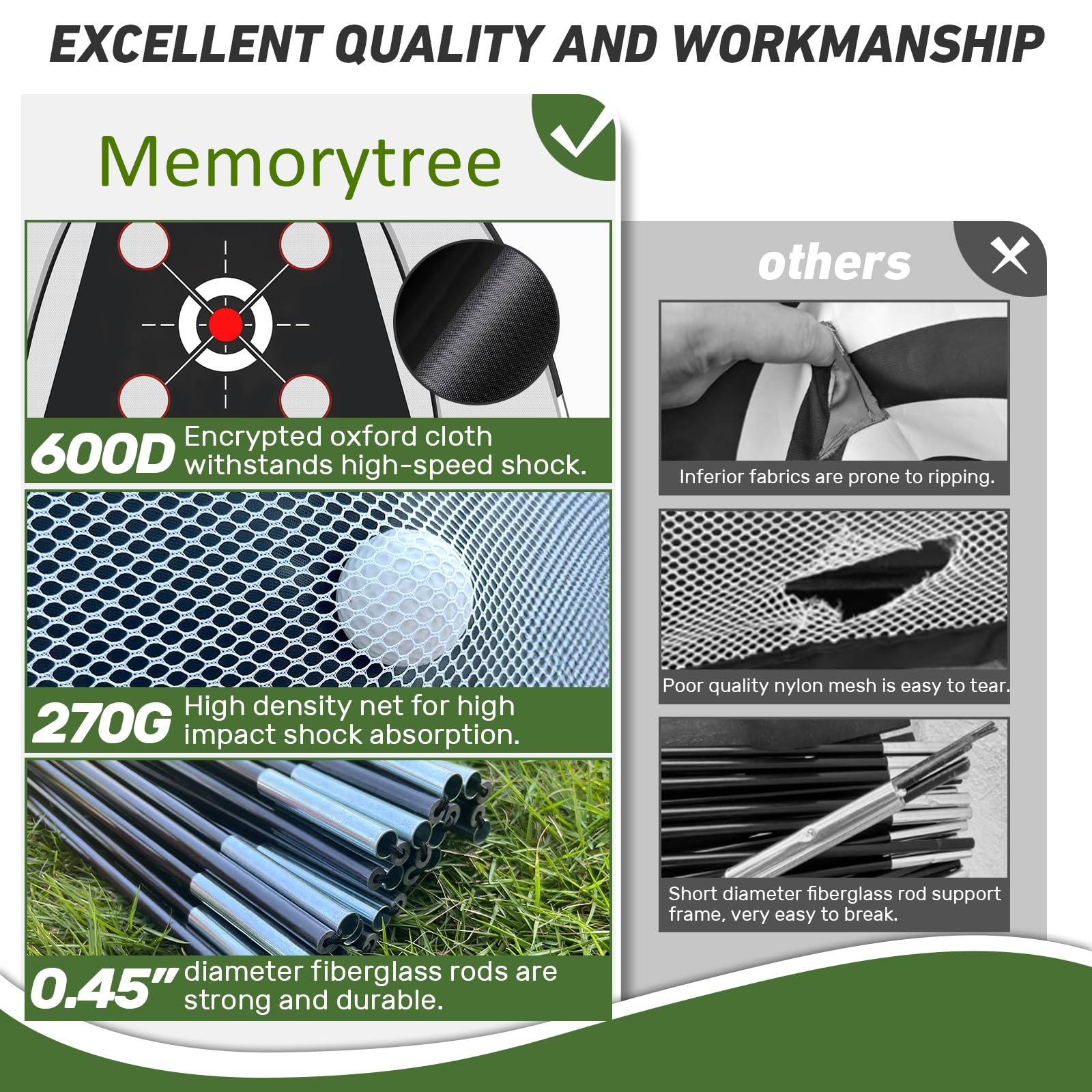 1 0x7ft Outdoor Golf Practice Nets Mat All-in-One Backyard Driving Chipping Swing Training with Archery Target Balls Bag