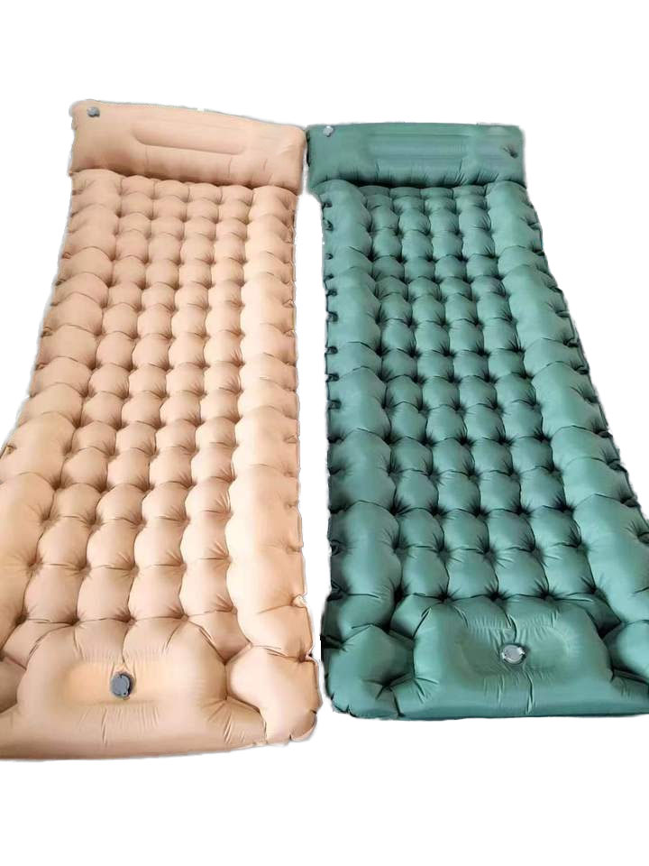 High Quality Waterproof Self Inflatable Ultralight Mattress Beach Camping Sleeping Pad Mats With Built-in Foot Pump