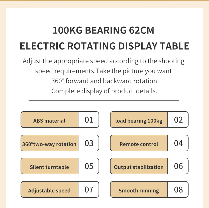 62cm Plastic Automatic Rotating Display Turntable 360 Revoing Shoe Rack with Max Load 100kg for Sports & Entertainment Products