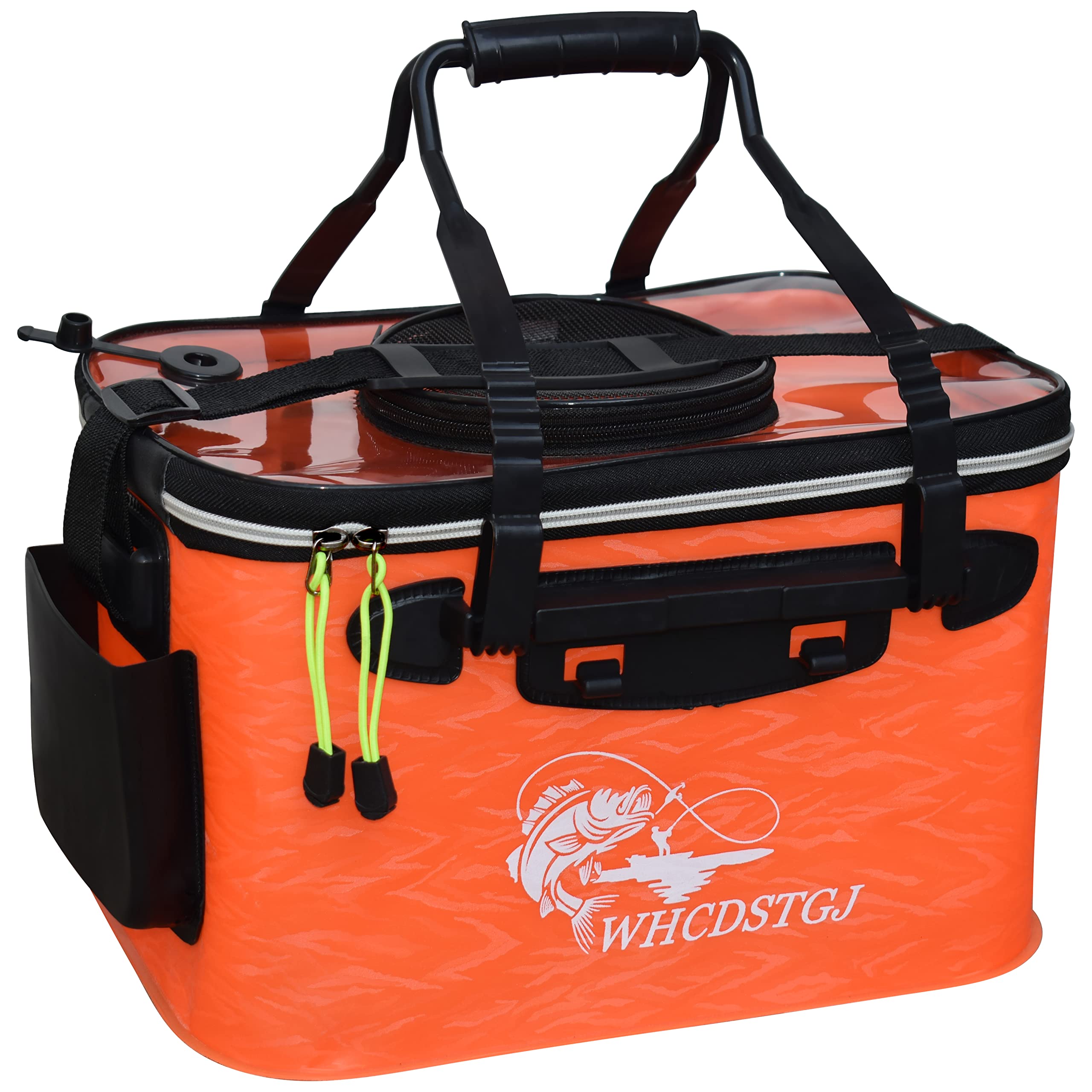 Durable EVA Material Outdoor Fishing Tackle Boxes 4 Gallons Transparent Lid Bait Bucket for Streams and Lakes