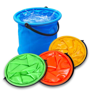 High Quality Foldable Beach Folding Bucket Portable 2L Small Colourful Fishing Bucket for Camping Fishing