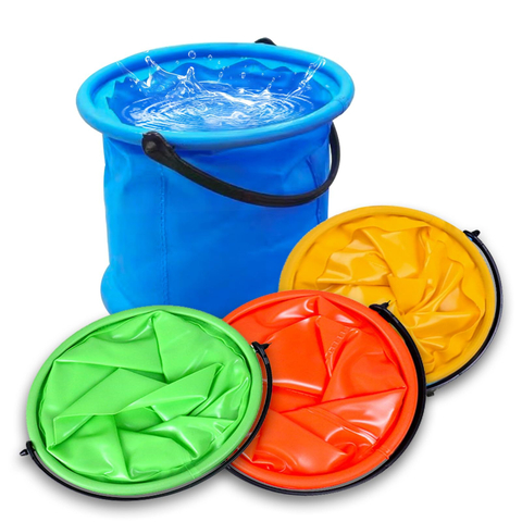 High Quality Foldable Beach Folding Bucket Portable 2L Small Colourful Fishing Bucket for Camping Fishing