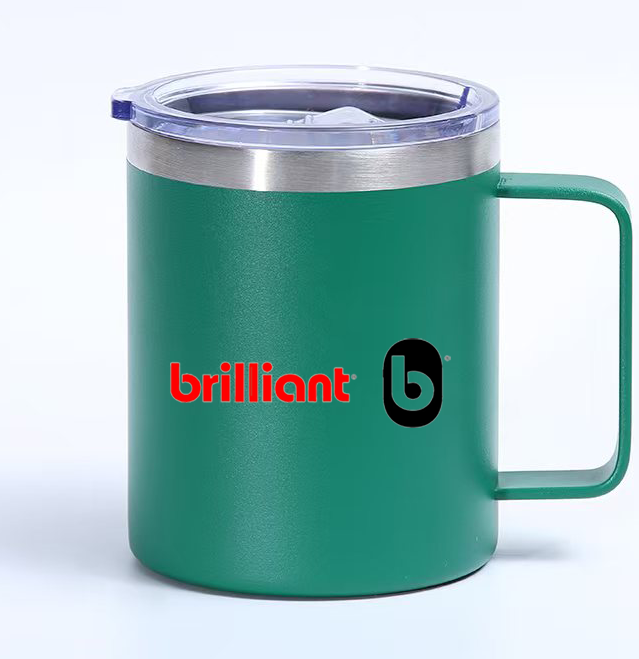 Classic Design Insulated Double-Layer Vacuum Stainless Steel Handle Beer Cup 12oz Eco-Friendly Office Water Coffee Mug for