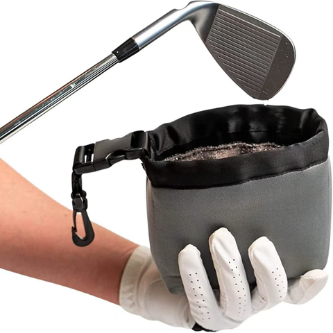 Outdoor Sport Golf Ball Cleaning Bag Waterproof Clean Face Technology Liner Detachable Clip Machine Washable Cleans Club Grooves
