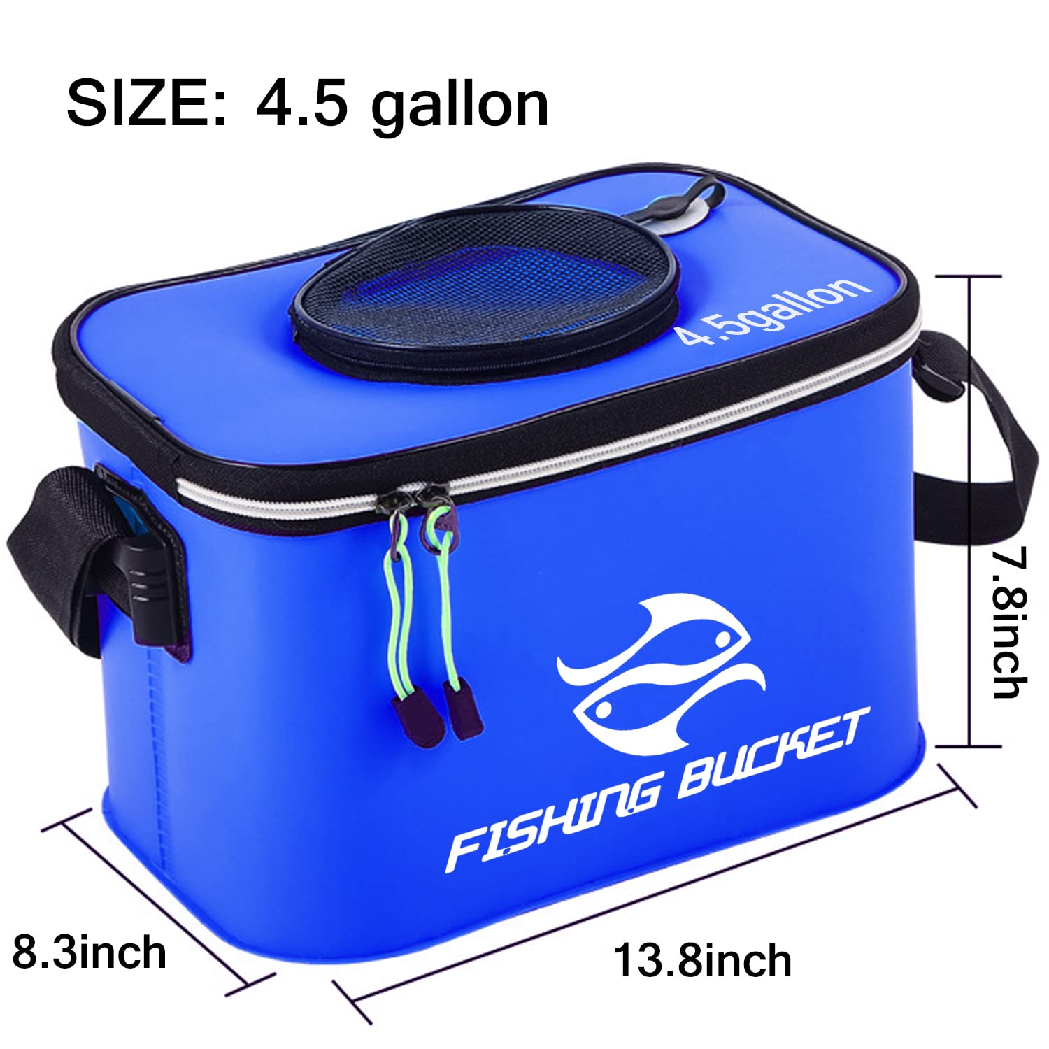 21L 4.5gallon Fish Container Multi-Functional Fish Live Lures Bucket Outdoor EVA Fishing Box for Fishing Collapsible Foldable Fish Bucket Live
