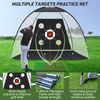 1 0x7ft Outdoor Golf Practice Nets Mat All-in-One Backyard Driving Chipping Swing Training with Archery Target Balls Bag