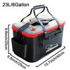 23L 6gallon Collapsible Foldable Fish Bucket Live Fish Container Multi-Functional Fish Live Lures Bucket Outdoor EVA Fishing Box for Fishing