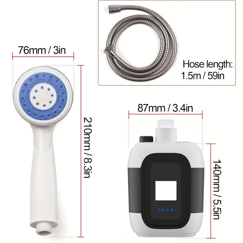 Charging Showerhead Outdoor Bathing Household Electric Shower Pump Rural Portable and Simple