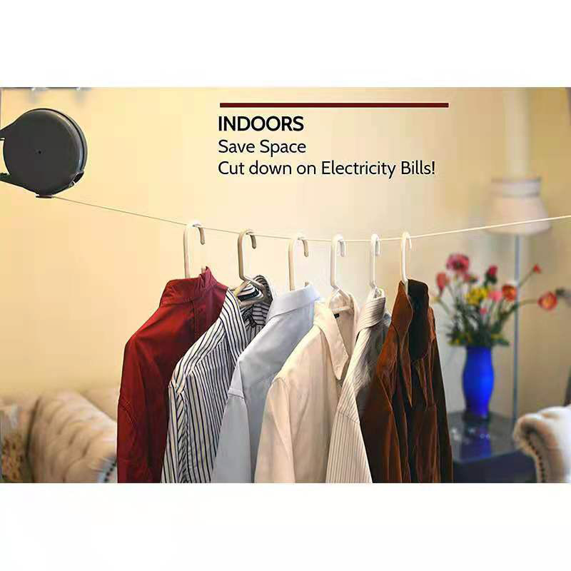 PVC Retractable Clothesline Washing Line Portable Heavy Duty Indoor And Outdoor Clothing 