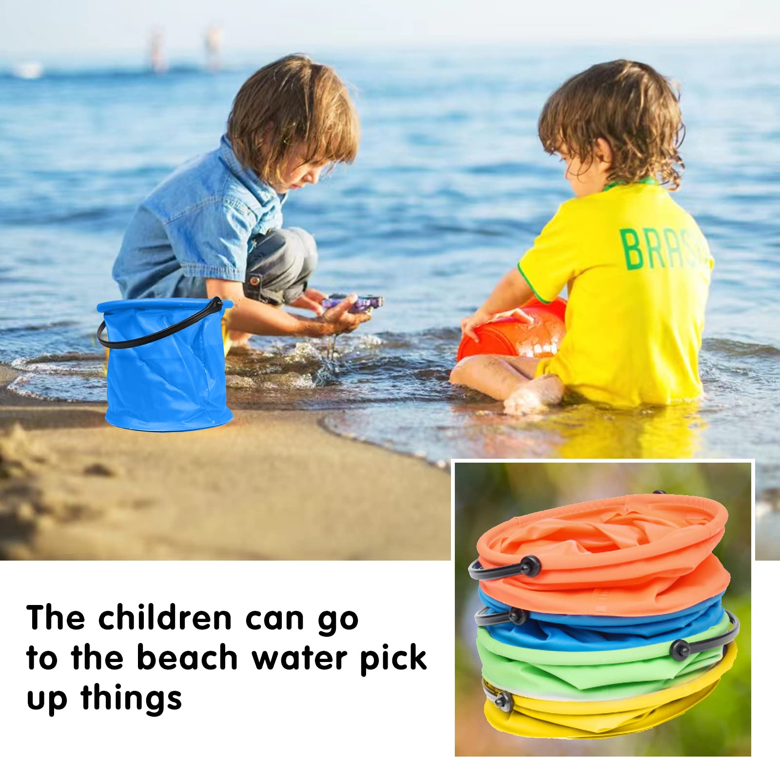 High Quality Foldable Beach Folding Bucket Portable 2L Small Colourful Fishing Bucket for Camping Fishing