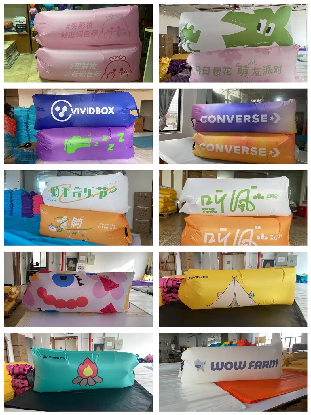 Outdoor Camping Portable Lazy Water Beach Grassland Park Air Bed Sand Sleeping Bag Music Festival Inflatable Sofa