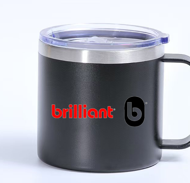 Classic Design Insulated Double-Layer Vacuum Stainless Steel Handle Beer Cup 12oz Eco-Friendly Office Water Coffee Mug for