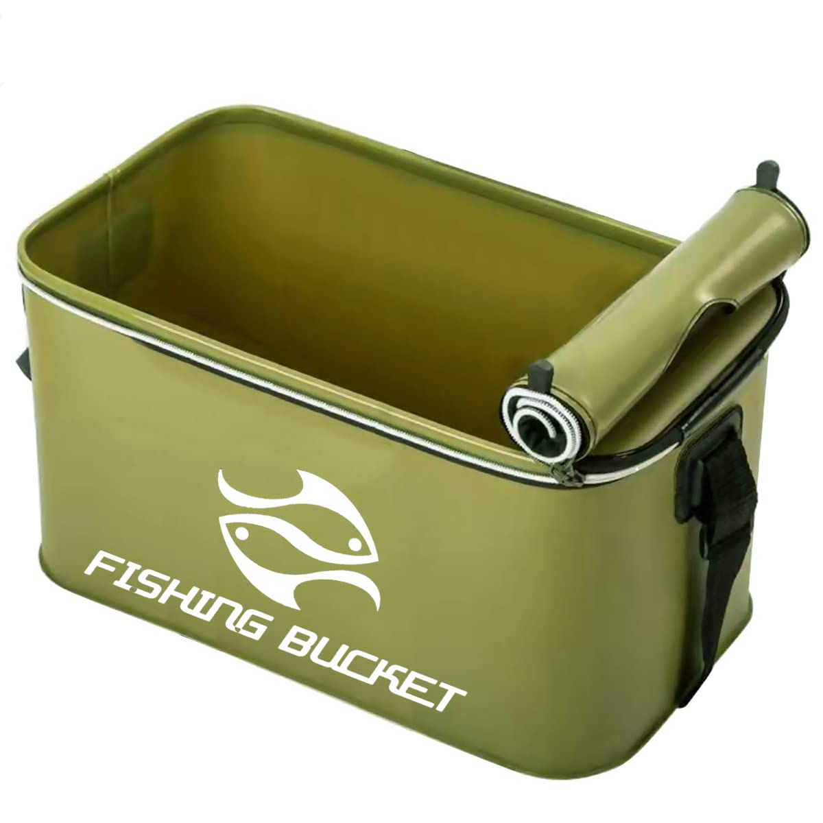 Collapsible Foldable Fish Bucket Live Fish Container Multi-Functional Live Lures Bucket Outdoor EVA Fishing Box 12L 3gallon