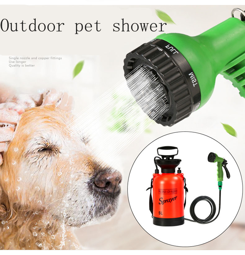 Outdoor 5L Sprayer Bottle with Hand Press Camping Shower And Removable Hose for Traveling Camping Gardening