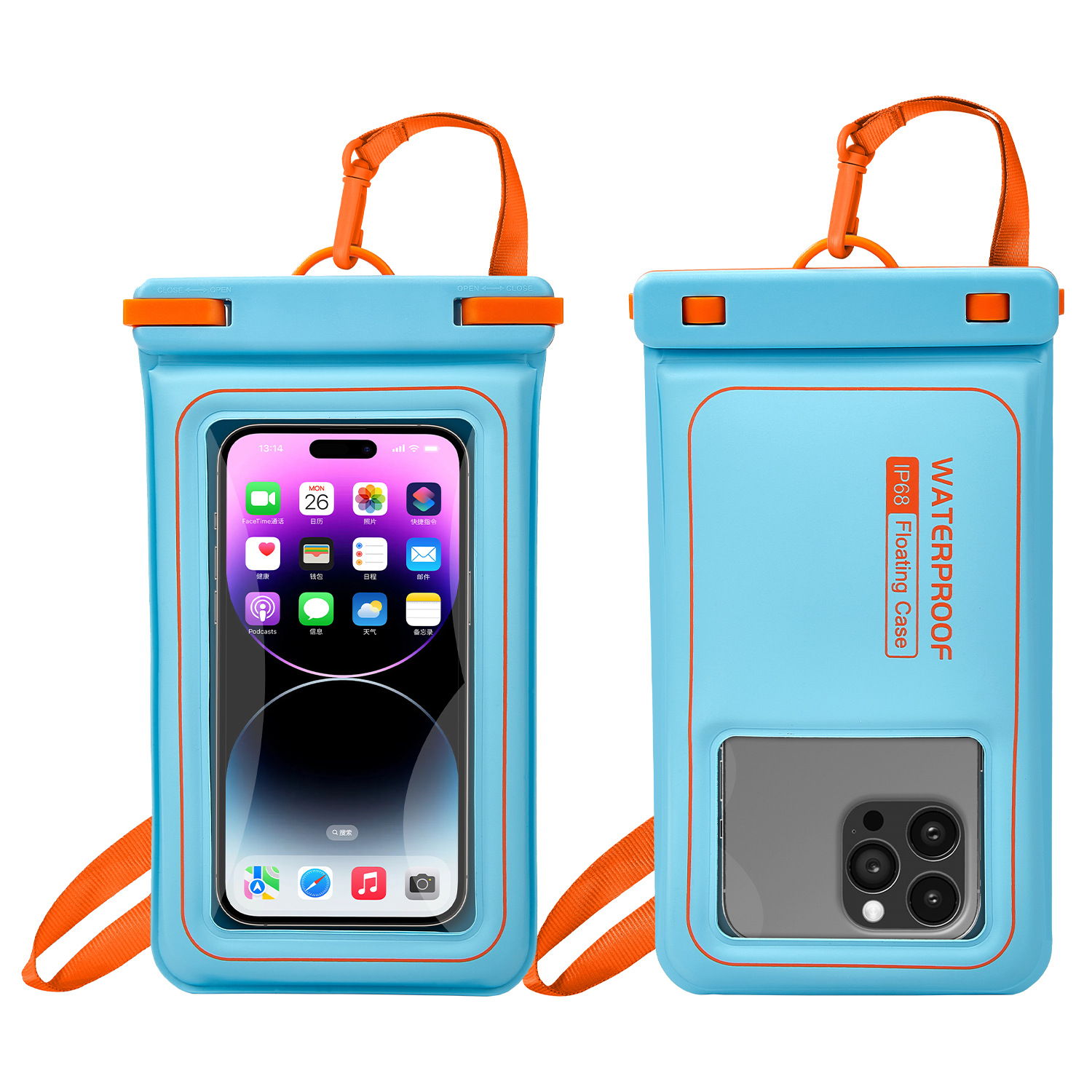 Portable Outdoor PVC Waterproof Mobile Phone Case Pouch Water-Resistant Swim & Dive Dry Bag for Cell Phone for Travel & Swim