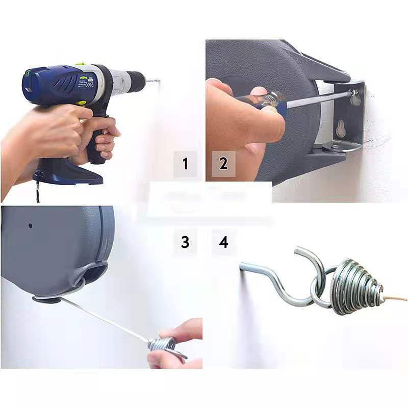 PVC Retractable Clothesline Washing Line Portable Heavy Duty Indoor And Outdoor Clothing 