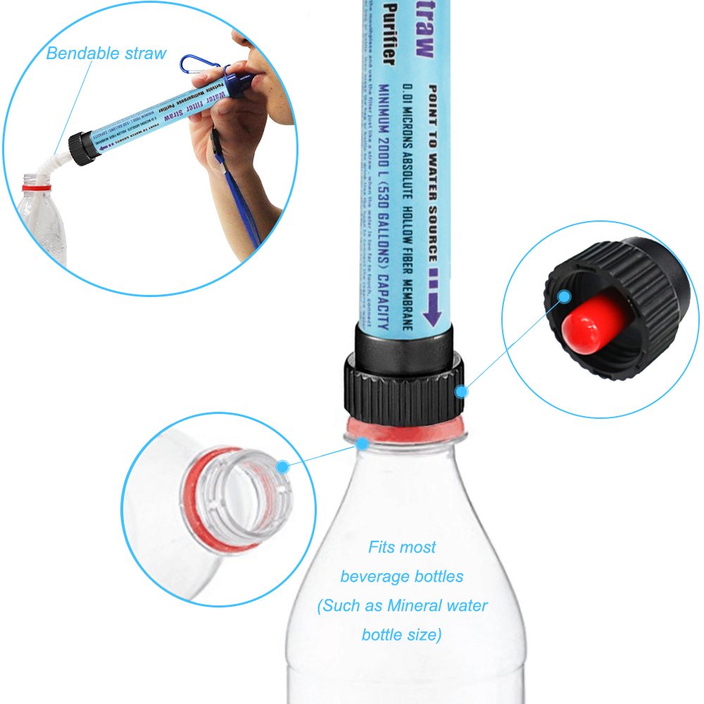 Outdoor Water Purifier Filter Portable Life Drinking Straw Emergency Survival Supplies for Outdoor Drinking Water