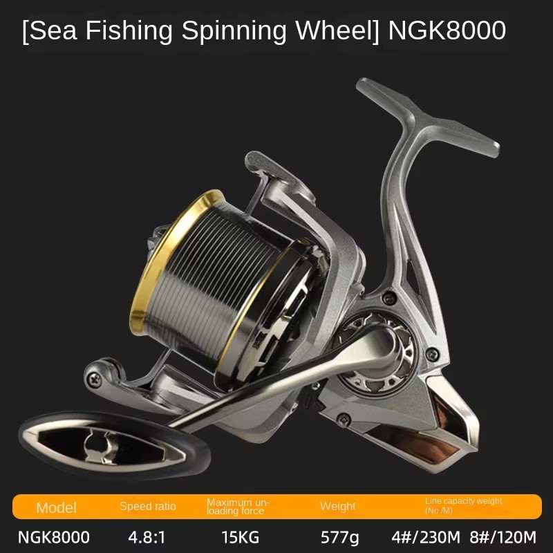 Metal Right-hand Fishing Reel Saltwater Double Loading Spinning Reels for Carp with Bait for Carp Fishing Tackle