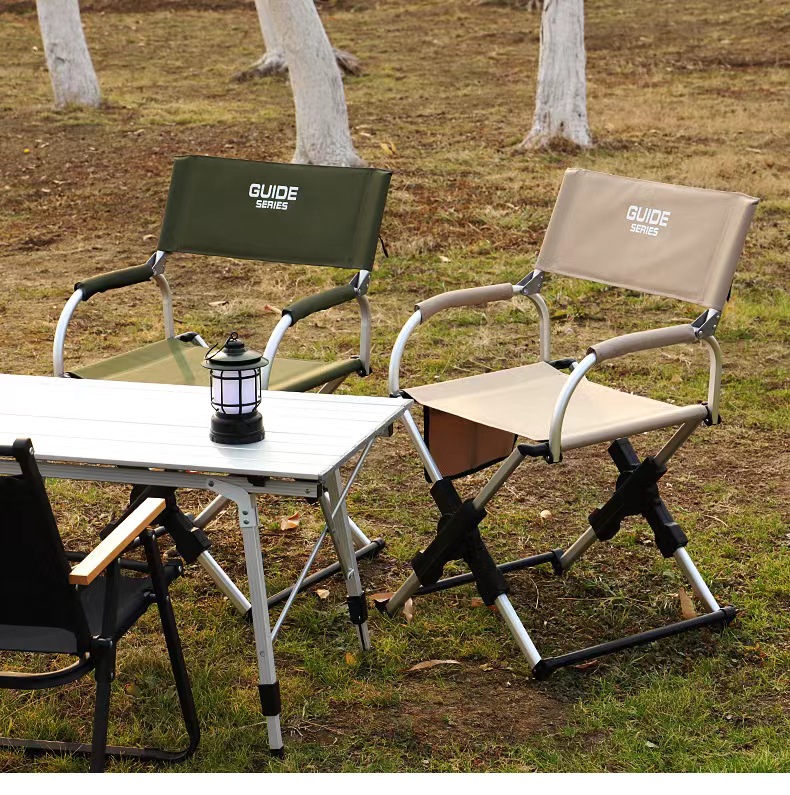 Outdoor Camping Folding Chair Aluminum Alloy Magician Director Chair RV Portable Folding Chair Fishing Compact Backrest Chair