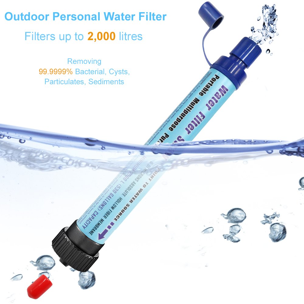 Outdoor Water Purifier Filter Portable Life Drinking Straw Emergency Survival Supplies for Outdoor Drinking Water