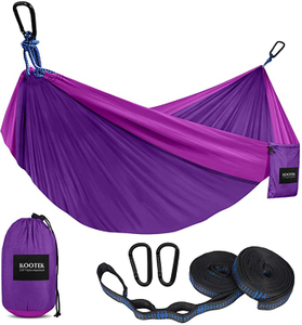 Custom Ultralight Camping Hammock Hamacas Swing 1-2 Person Flat Travel Hammocks with Tree Straps Portable Outdoor Adult