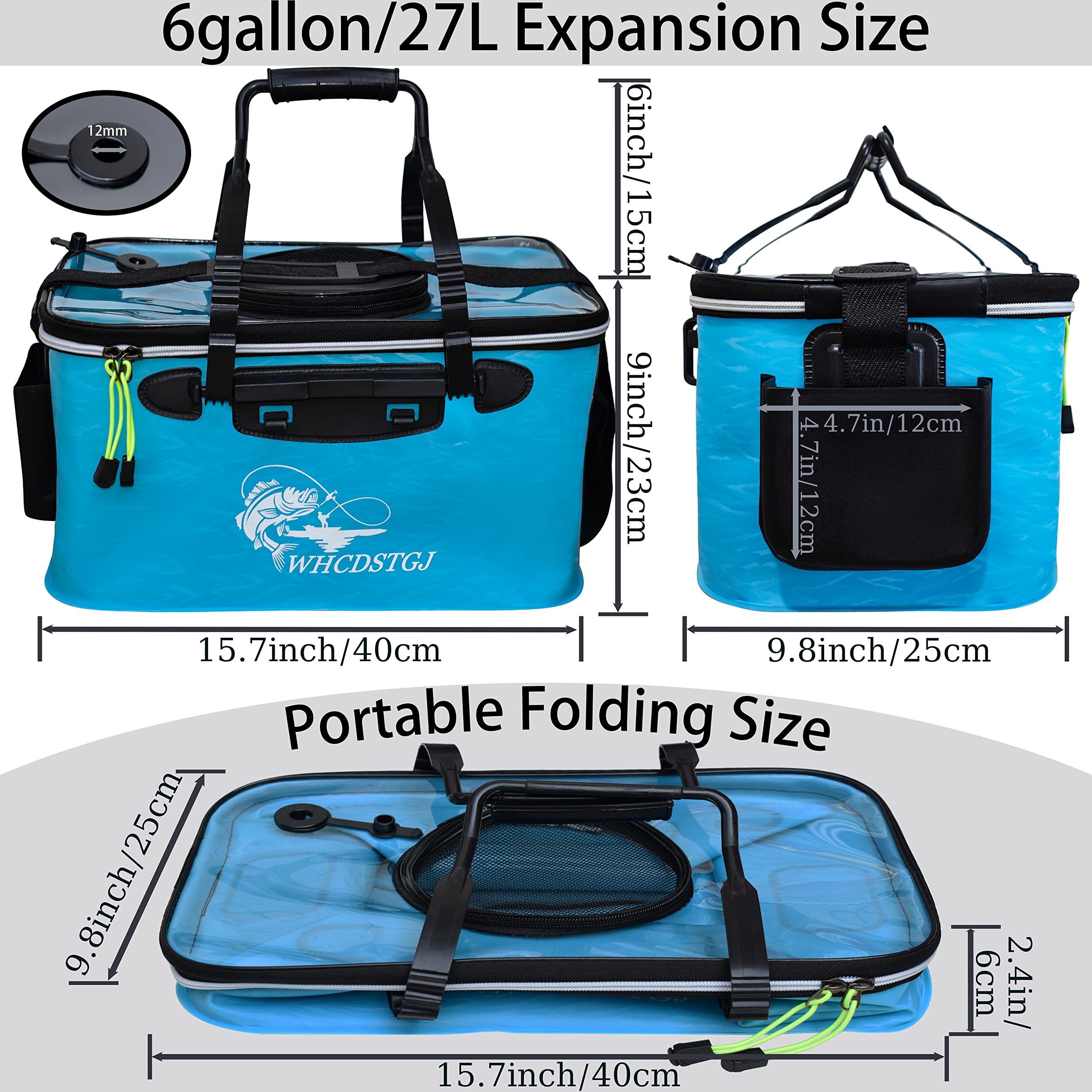  Durable EVA Material Outdoor Fishing Tackle Boxes with Transparent Lid Various 6 Gallons Fishing Buckets
