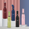 Hot Sale Multi-Color Foldable Automatic Umbrella with Built-in LED Light Handle for Outdoor Activities