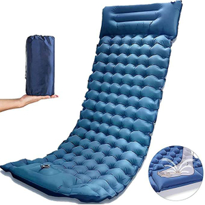 High Quality Waterproof Self Inflatable Ultralight Mattress Beach Camping Sleeping Pad Mats With Built-in Foot Pump