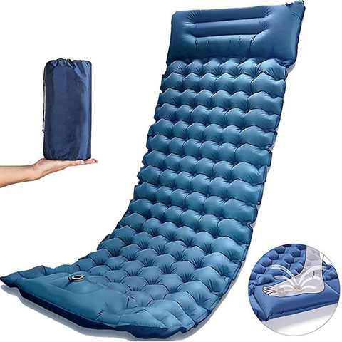 High Quality Waterproof Self Inflatable Ultralight Mattress Beach Camping Sleeping Pad Mats With Built-in Foot Pump