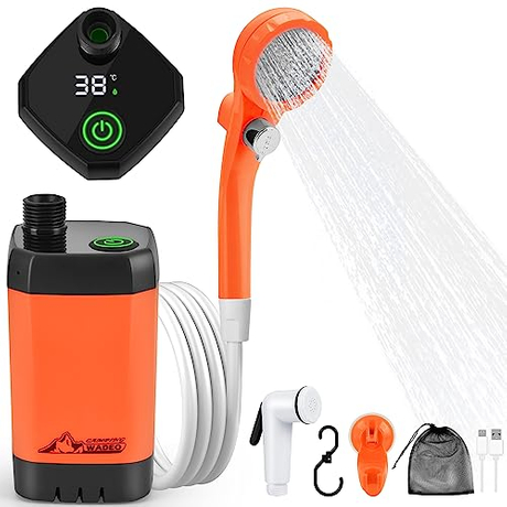 Hot Sale Portable 6000mAh Rechargeable Electric Shower Pump for Camping 