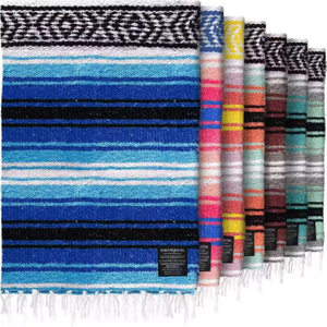 Mexican Geometric Woven Cotton Beach Towel Fringe Picnic Mat And Yoga Blanket for Outdoor Activities for Camping And Beach Use
