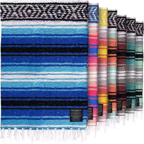 Mexican Geometric Woven Cotton Beach Towel Fringe Picnic Mat And Yoga Blanket for Outdoor Activities for Camping And Beach Use