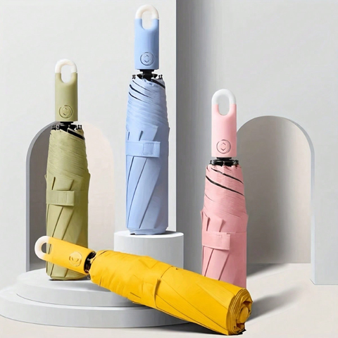 8-Ribs Travel Umbrella Cute Design Windproof & Multi-Color Semi-Automatic Open And Made of 190T Nylon Business Gifts Rain