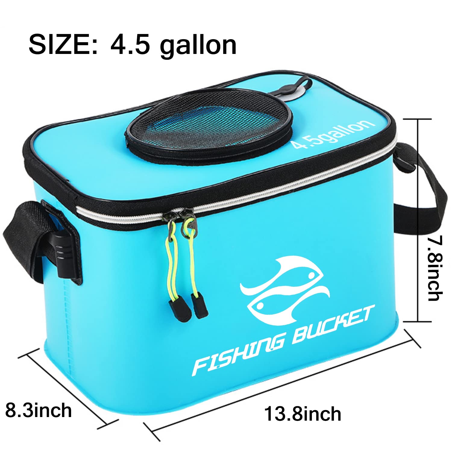 21L 4.5gallon Fish Container Multi-Functional Fish Live Lures Bucket Outdoor EVA Fishing Box for Fishing Collapsible Foldable Fish Bucket Live