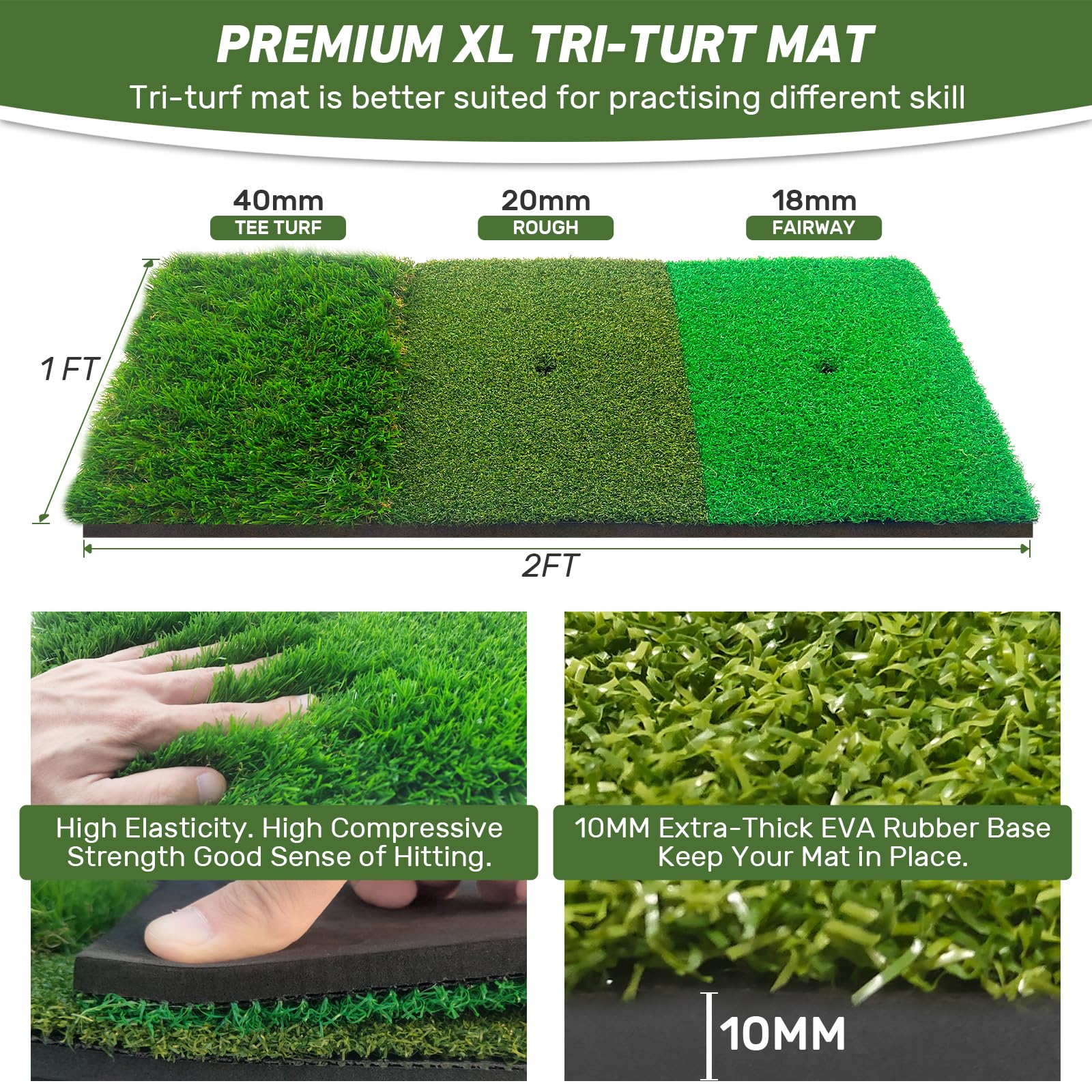 1 0x7ft Outdoor Golf Practice Nets Mat All-in-One Backyard Driving Chipping Swing Training with Archery Target Balls Bag