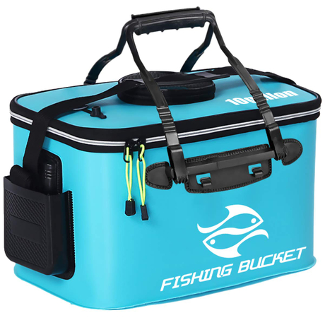 21L 4.5gallon Fish Container Multi-Functional Fish Live Lures Bucket Outdoor EVA Fishing Box for Fishing Collapsible Foldable Fish Bucket Live