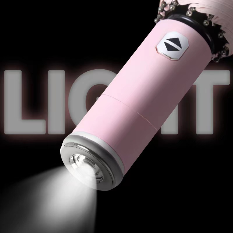 Hot Sale Multi-Color Foldable Automatic Umbrella with Built-in LED Light Handle for Outdoor Activities