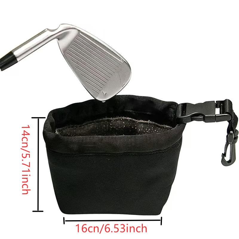 Outdoor Sport Golf Ball Cleaning Bag Waterproof Clean Face Technology Liner Detachable Clip Machine Washable Cleans Club Grooves