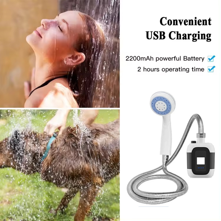 Charging Showerhead Outdoor Bathing Household Electric Shower Pump Rural Portable and Simple