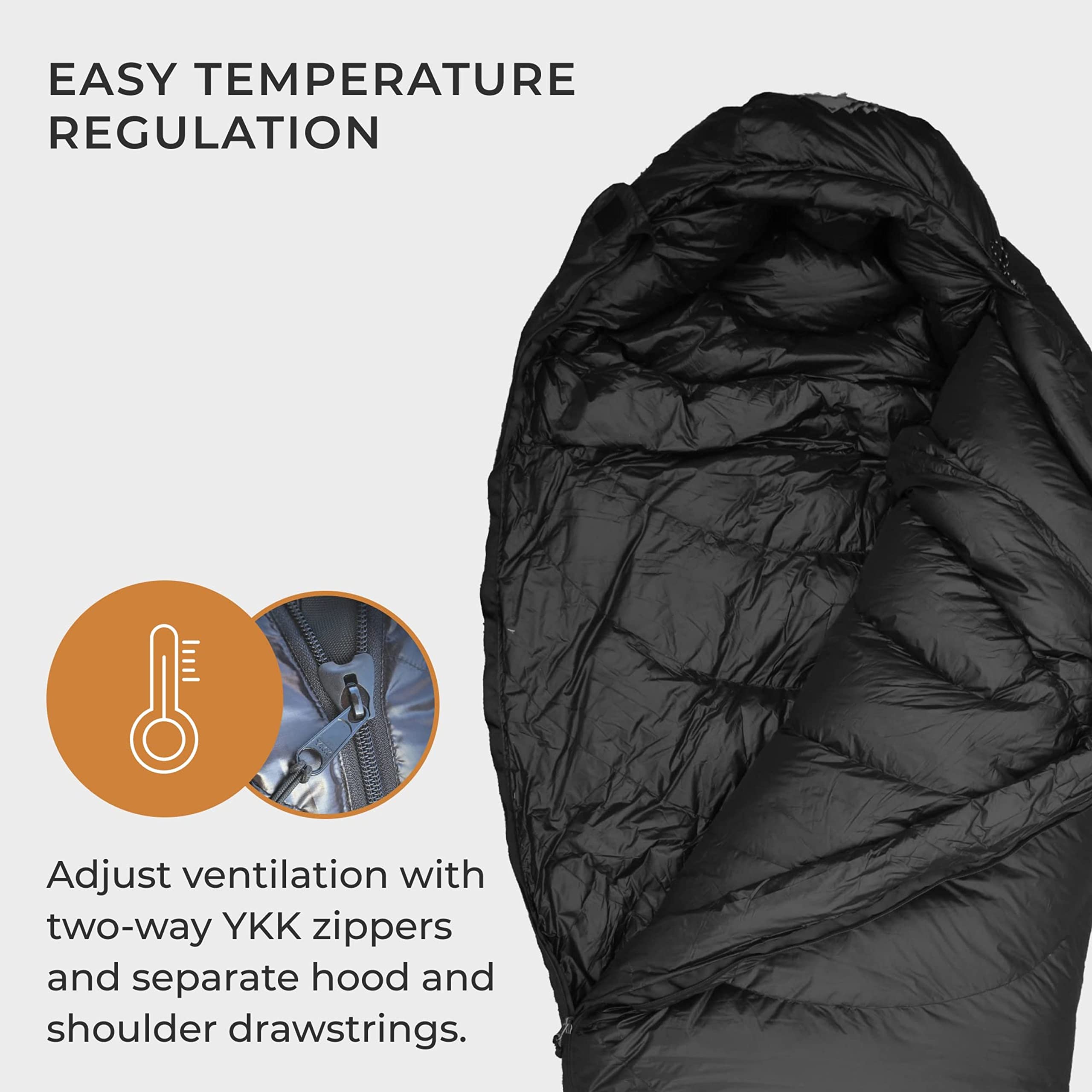 Sleeping Bag 650FP Duck Down Travel Compact Compression Lightweight Warm Washable Emergency Survival Sleeping Bags Shelter