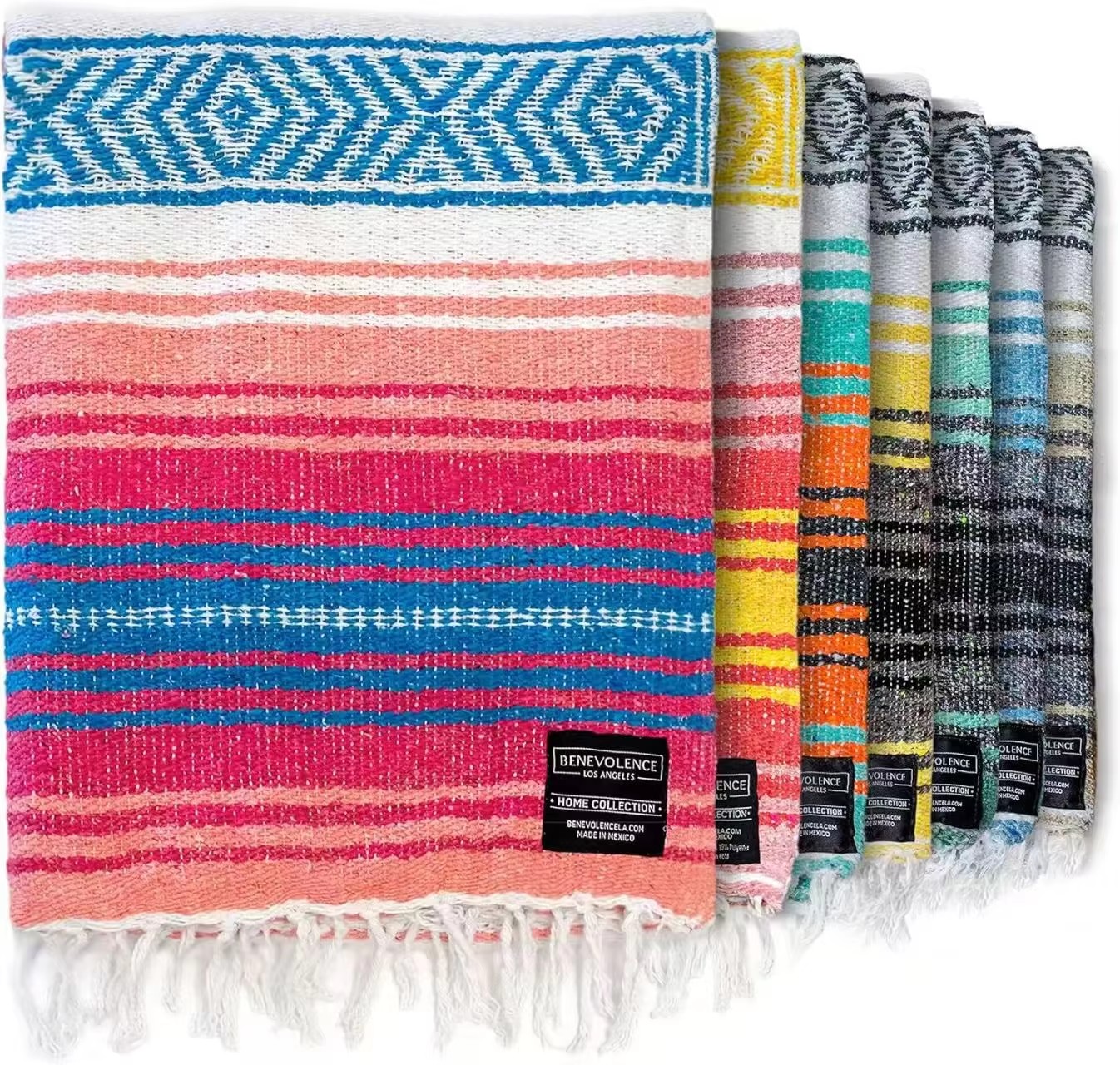 Mexican Geometric Woven Cotton Beach Towel Fringe Picnic Mat And Yoga Blanket for Outdoor Activities for Camping And Beach Use