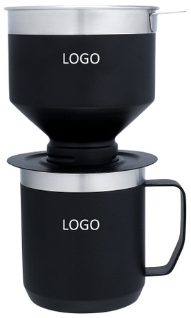 Perfect Brew Modern Stainless Steel Coffee Maker Set BPA-Free Camping Pour Over with Reusable Camp Mug Filter for Travel