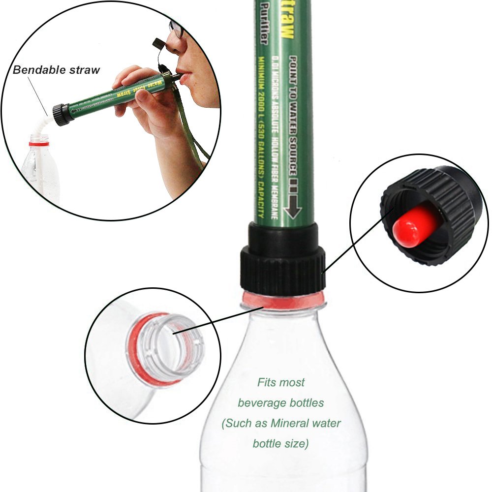 Amazon Hot Selling Outdoor Water Purifier Straw Individual Filter Mouth Suction Direct Drinking Filter