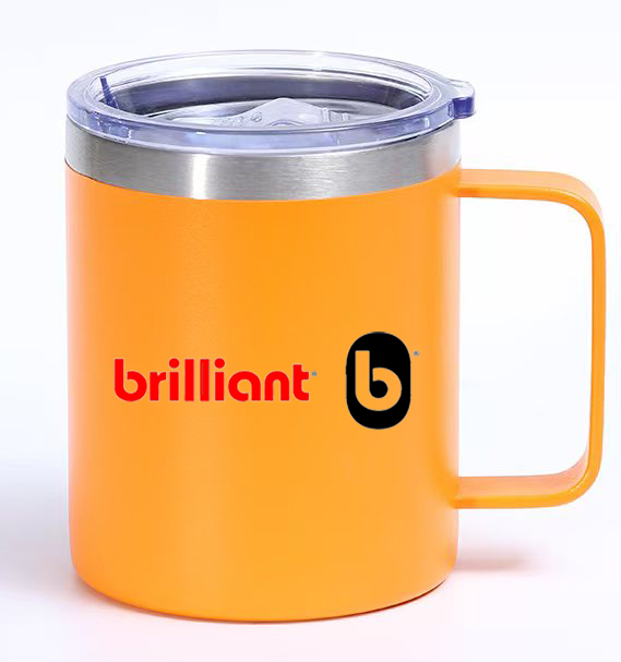 Classic Design Insulated Double-Layer Vacuum Stainless Steel Handle Beer Cup 12oz Eco-Friendly Office Water Coffee Mug for